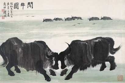 林曦明 斗牛 镜心
